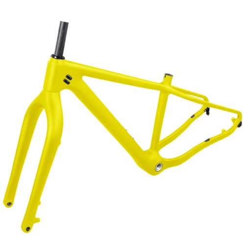 Новая карбоновая велосипедная Рама с вилкой 26er, карбоновая зимняя велосипедная Рама, подходит max 4,8, зимние велосипедные шины, карбоновая велосипедная рама, вилка для снега - Цвет: Full yellow
