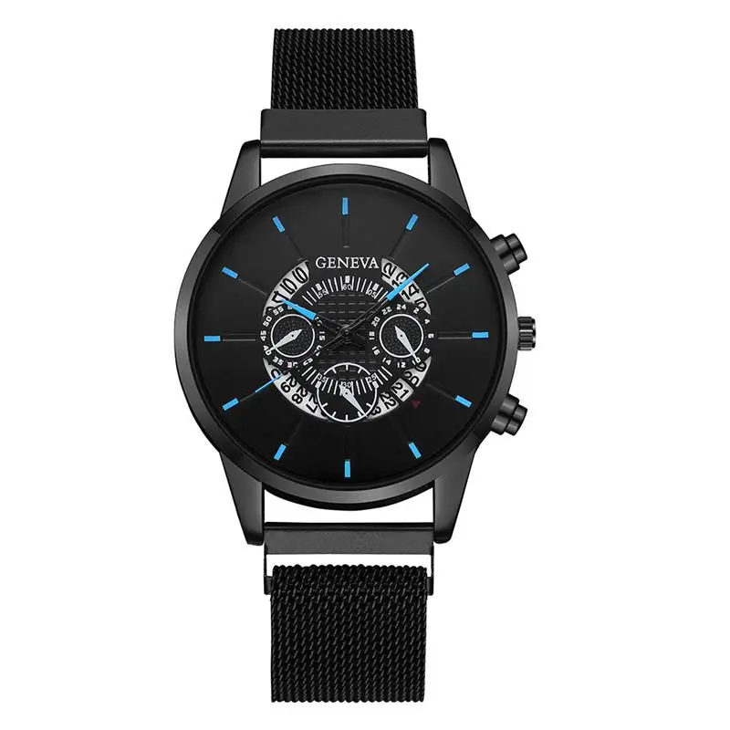 

Men Magnet Buckle Simple Creative Calendar Watch Luxury Men's Round Case Shape Quartz Watches Masculino Cool Montre Homme