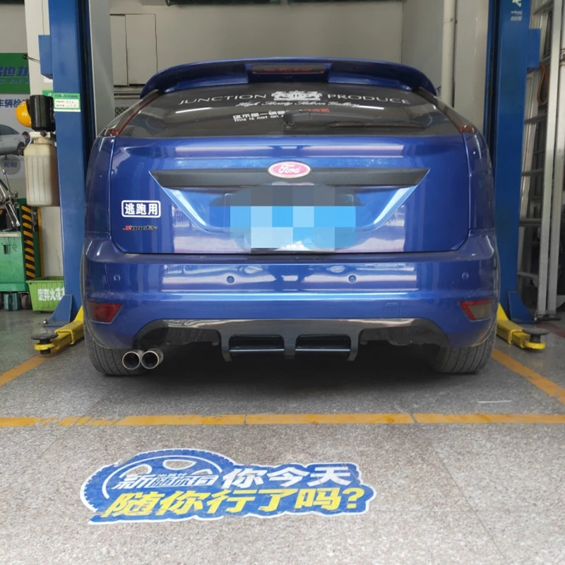 Для Ford Focus 2009 2010 2011 2013 ABS пластик черный Задний спойлер диффузор бампер Защита