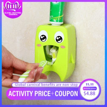 

Automatic Toothpaste Dispenser Family Toothbrush Holder for Bathroom Household Wall Mount Rack Bath set Toothpaste Squeezer