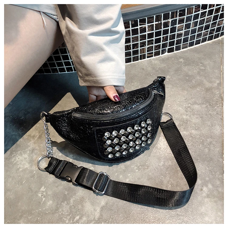 Карманный Женский Универсальный яркий кошелек с заклепками и карманом на груди; пакет для отдыха; женская сумка-мессенджер