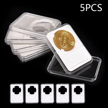 

5Pcs/lot Commemorative Coin Slab Holders Coin Display Storage Box Case Protector