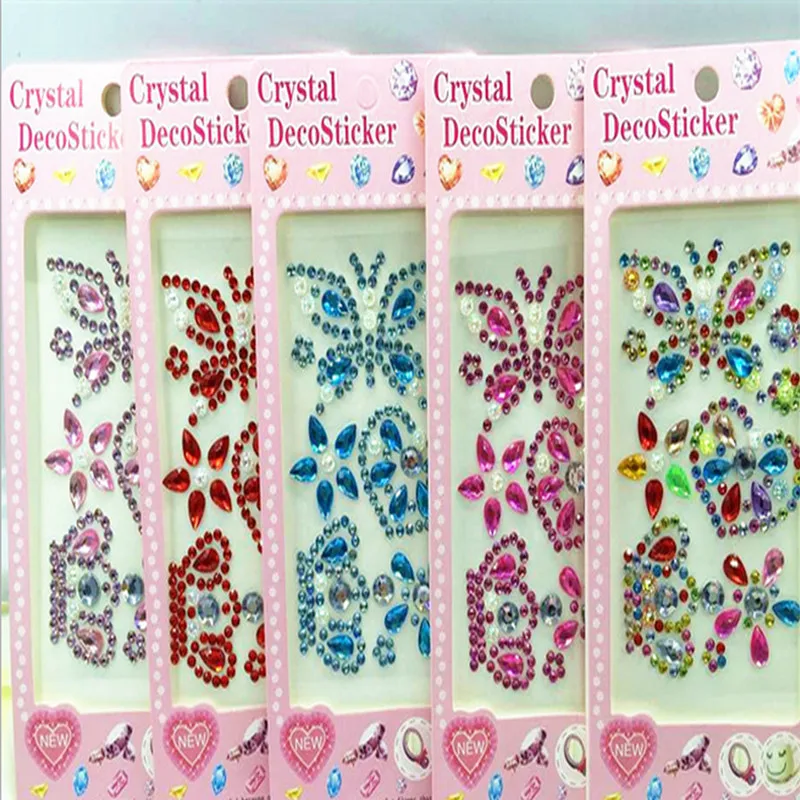 

Self Adhesive Glitter Rhinestone Crystal Stickers Diamond Gem Decal Random Color Gift Festival Reward Birthday
