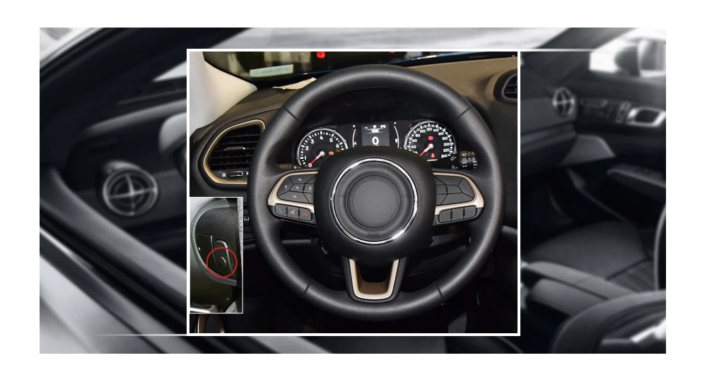Черная искусственная кожа рулевое колесо Крышка для Jeep Compass Renegade