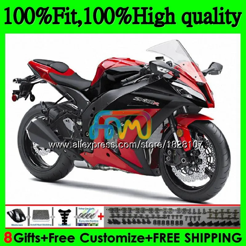 Инъекции для KAWASAKI ZX1000 ZX 10R 1000CC 18BS. 27 ZX-10R red Прохладный ZX10R, возрастом 11, 12, 13, 14, 15, 2011 2012 2013 обтекатели