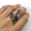 New 2022 European And American Vintage Silver-Plated Paint Snake Ring Men And Women Universal Ring Adjustable Ring Jewelry ► Photo 3/6