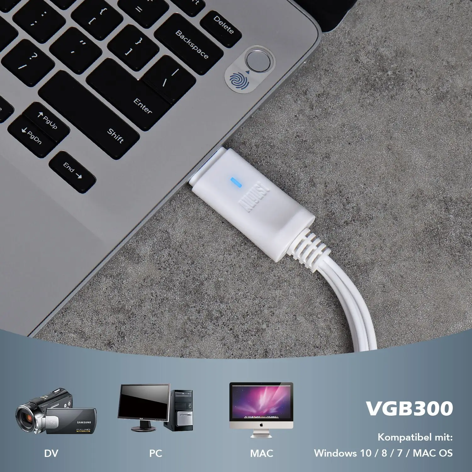 USB Video Capture Card VGB300 Transfer VHS Home Video To PC/Windows Mac