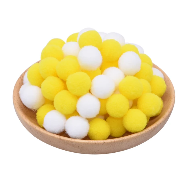 100pcs 15/20/25mm Fluffy Soft Pompom Ball DIY Handmade Kid Toy Doll Garment Sewing Material Color Pom Poms Decor Supplies Crafts c08