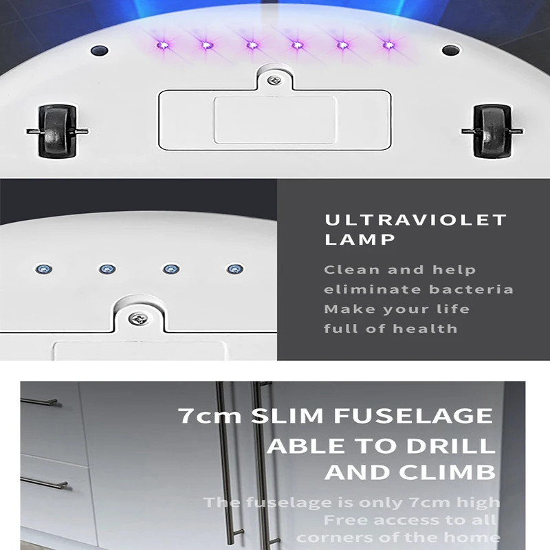 Automatischer Roboterstaubsauger Kabelloser Kehrstaubsauger Trocken-Nass-Reinigungs-Lade-Smart-Staubsauger für Zuhause_voghion.com