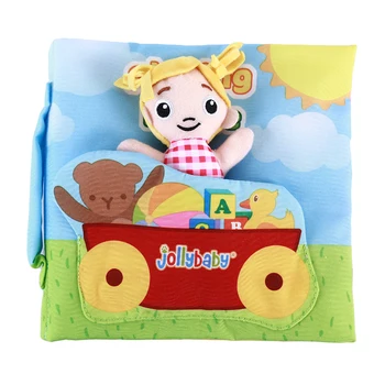 

3D Children Early Learning Education Cloth Book With Paper Ring Baby Anti-Tear Story Books Toys For Baby Kids Gift