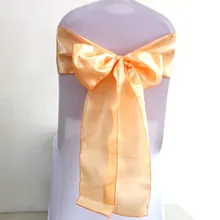 WedFavor 100 шт персиковая Банкетная атласная лента на стул бант на свадебный стул галстук для отеля вечерние украшения мероприятий