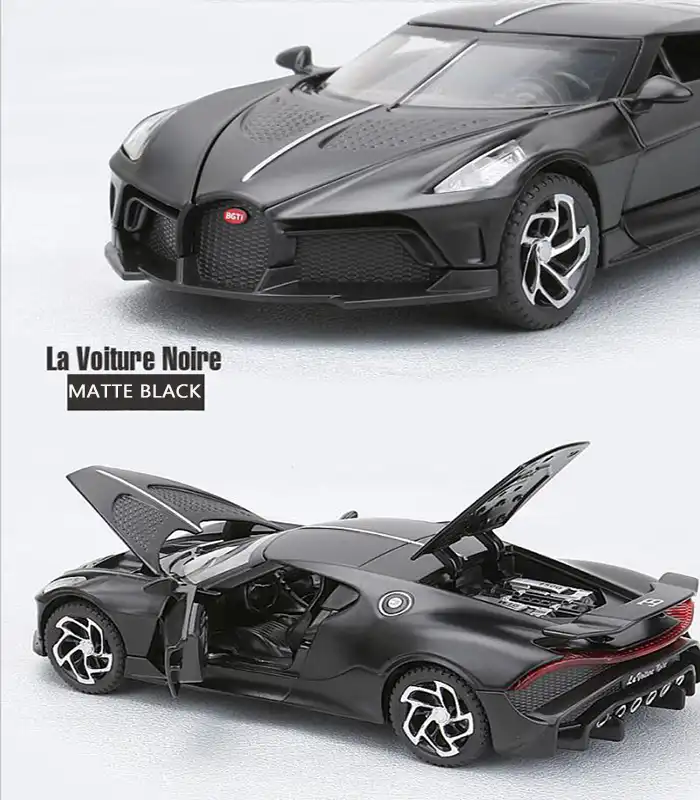 1//32 Bugatti La Voiture Noire Model Toy Sports Car Alloy Die Cast Pull Back Sound Light Supercar Toys Vehicle
