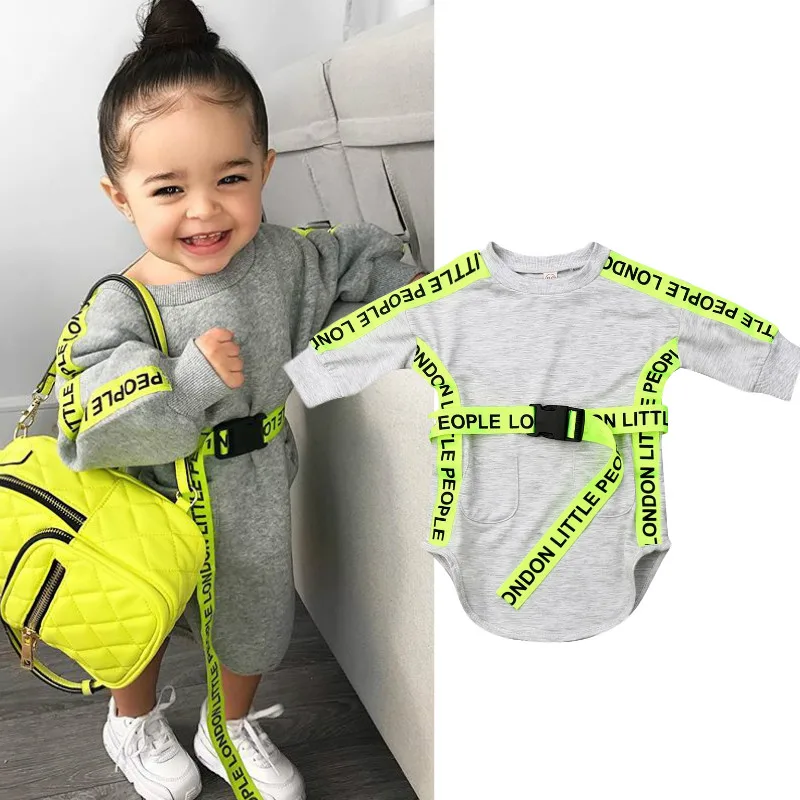 

2019 Autumn Winter Kid Baby Girl Dress Toddler Clothes Long Sleeve Reflective Sashes Children Dress Casual Pullover Dresses