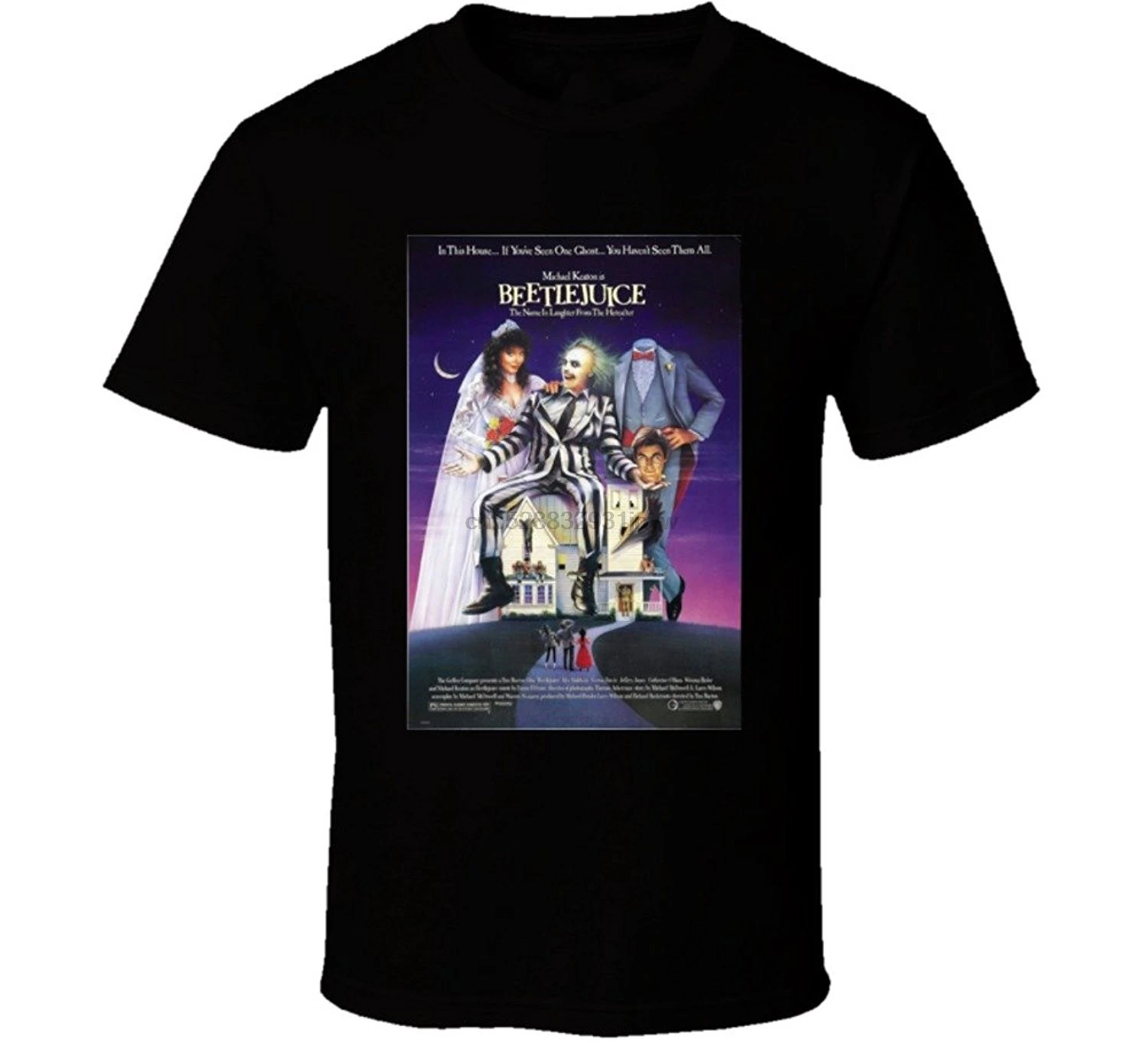 Свободные черные мужские футболки Homme Футболки Beetlejuice Cool 80 комедия Винтаж