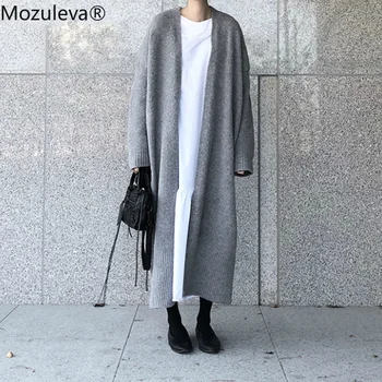 

Mozuleva New 2020 Autumn Winter Women's Sweaters Korean Style Fashionable Solid Color Casual Long Cardigans Plus Size Cardigans