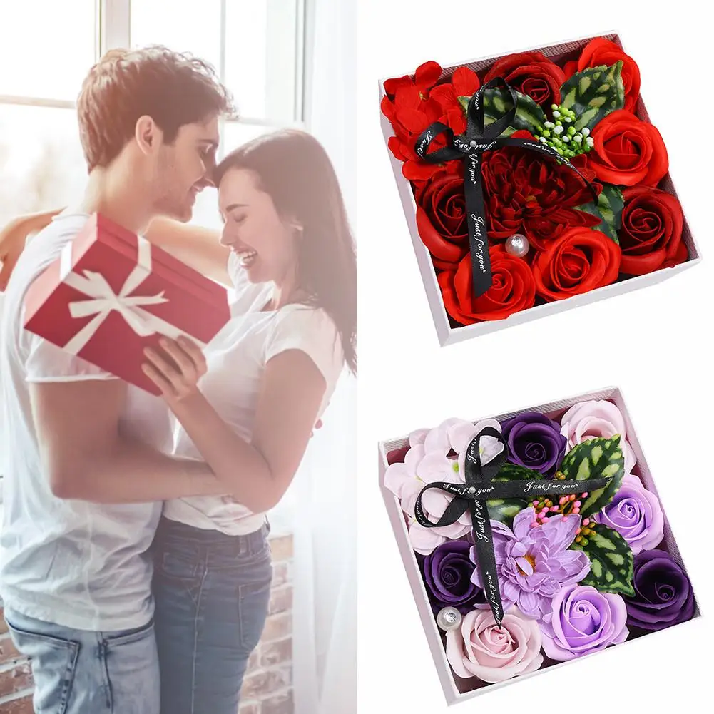 

Simulation Carnation Small Square Box Soap Flower Bouquet Christmas Mother's Day Valentine's Day Customer Feedback Party Gift