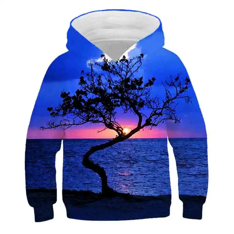 what is a youth hoodie Winter/Autumn Warm Beautiful Landscape Clothing For Little Girls Flowers Print Hoodie Children Pullover For Boys Sweatshirt baby hooded shirt