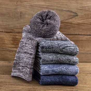 

1 Pair Men's Thick Cotton Socks Autumn Winter Warm Towel Terry Socks Fame Style 10 Colors Dress Socks Men meias masculino