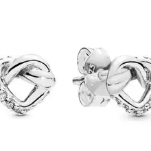Оригинальные 925 пробы серебряные серьги с узлом сердца, серьги для женщин, свадебный подарок, модное ювелирное изделие