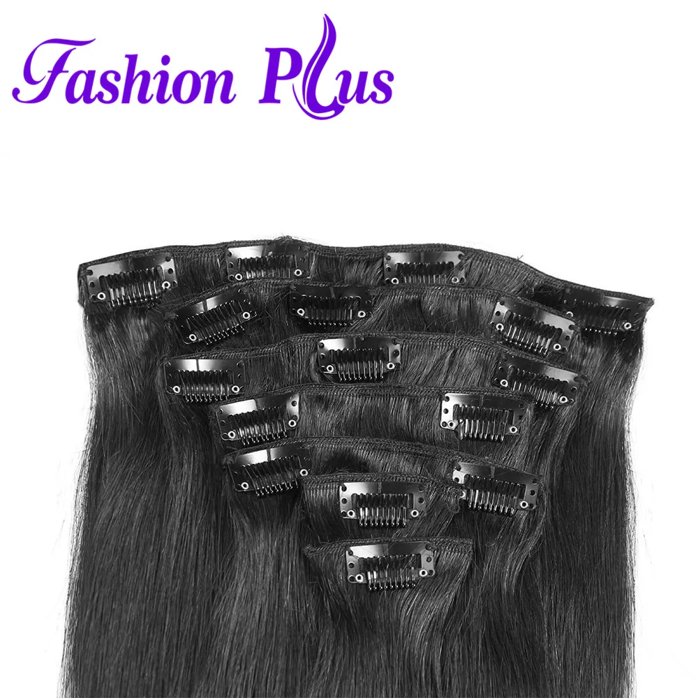 Cena Klip w doczepy z ludzkich włosów klips do włosów brazylijski proste włosy 120 g zestaw Remy włosy podwójnie rysowane natura do przedłużania włosów