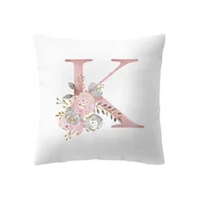 45x45cm Pillow Cover English Alphabet A Throw Pillow Case Modern Cushion Cover Square Pillowcase Decoration For Sofa Pillow Case