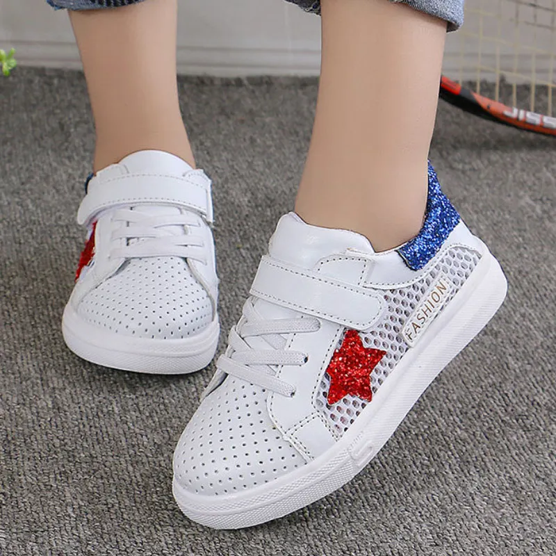 

Baby sexy bling white sneakers unisex boys girls student shoes children's leather sneakers 2020 fashion arrival
