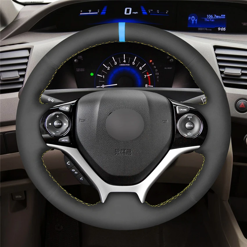 Black-Synthetic-Suede-Genuine-Leather-Car-Steering-Wheel-Cover-for-Honda-Civic-Civic-9-2012-1