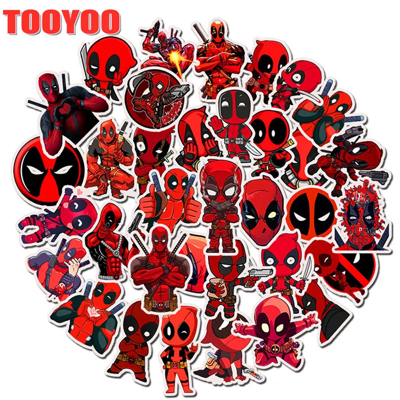35PCS/set Deadpool Stickers Movie Character Sticker For DIY Skateboard Motorcycle Luggage Laptop Cartoon Sticker Sets