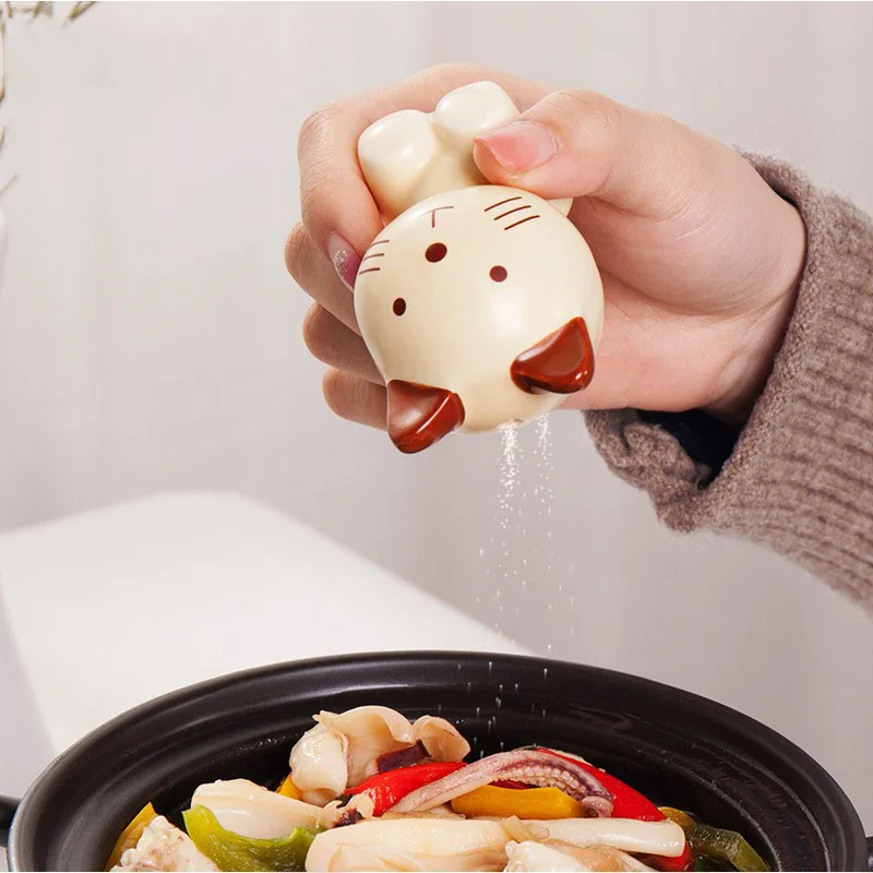 Cartoon Ceramic Seasoning Bottle Salt Shaker Home Dining Table Kitchen Supplies Gravy Boats Grill BBQ Sprayer Salad Beef LA846 | Дом и сад
