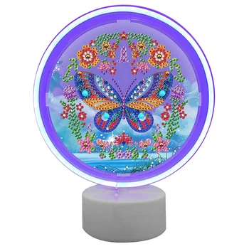 

DIY Diamond Painting Led Light 5D Diamond Embroidery Light Home Neon Decoration Color Butterfly