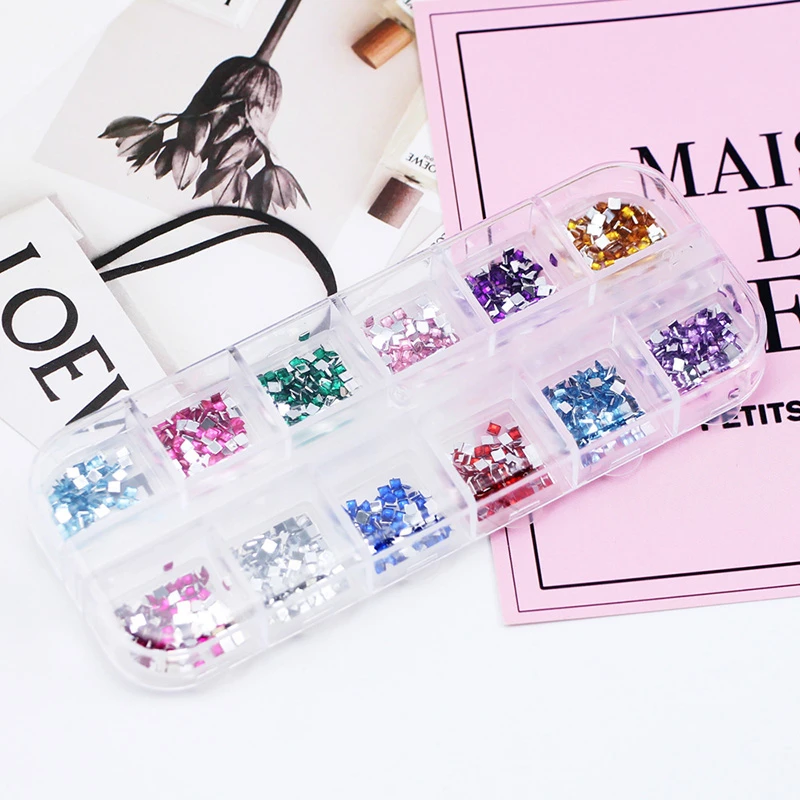 

3000pcs 1.5mm Rhinestones Nail Decoration Round Colorful Glitters With Hard Case DIY Nail Art Decorations