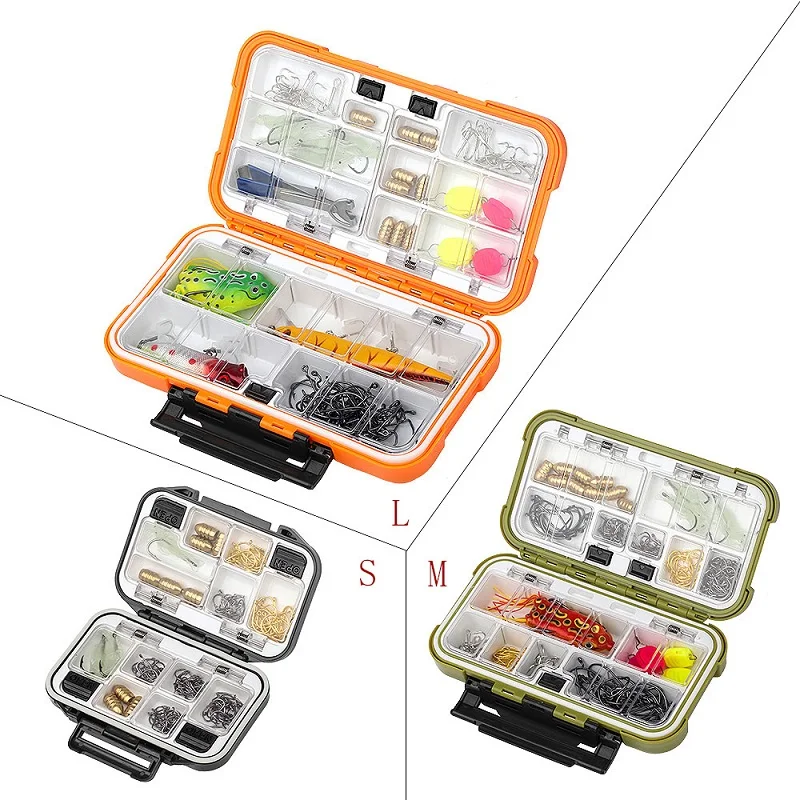 2021 Fishing Waterproof Fishing Tackle Box Double-Sided Opening and Closing Bait Box Multifunctional Hook and Bait Accessory Box