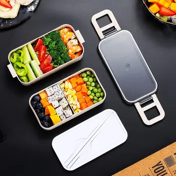 

Environmental Microwave Bento Box Wheat Straw Child Lunch Box Leak-Proof Bento Lunch Box For Kids School Food Container