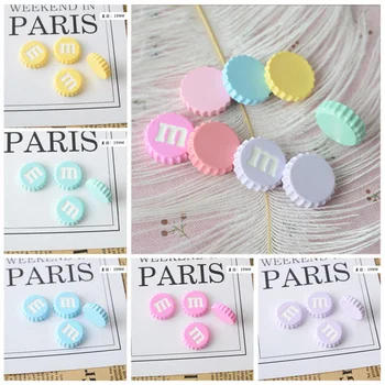 

20Pcs Kawaii Cute M Beans Bottle Caps Flat Back Resin Cabochons Scrapbooking For Phone Hair Clips Deco Embellishment DIY Crafts