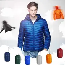 Зимняя женская ультра легкая куртка-пуховик с капюшоном и белым утиным пухом теплая куртка с длинным рукавом Женская Однотонная легкая одежда