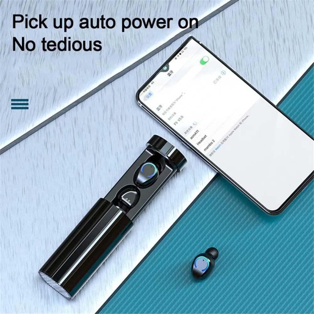 Wireless Earbouds Bluetooth 5 0 Earphone TWS F9C HIFI Mini In ear Sports Running Headset Support iOS Android Phones HD Call