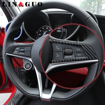 

2pcs Auto refitted special carbon fiber steering wheel sticker fit for Alfa romeo giulia stelvio car styling
