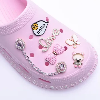 Jibitz-Accesorios para zapatos de Croc, adornos de diseñador, decoración para sandalias, etiqueta de Metal, letras, Accesorios personalizados