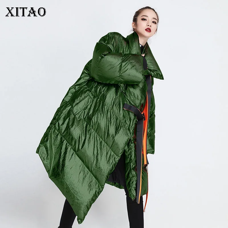 

XITAO Irregular Women Parks Women Korea Fashion New Thick Covered Button Plus Size Loose Elegant Minority Casual Parks GCC2067