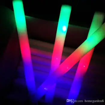 

Multi Colorful 7 Modes LED Flashing Night Light Lamp Glow Wand Sticks + strap Birthday Christmas Party festival Camp Free Shippi