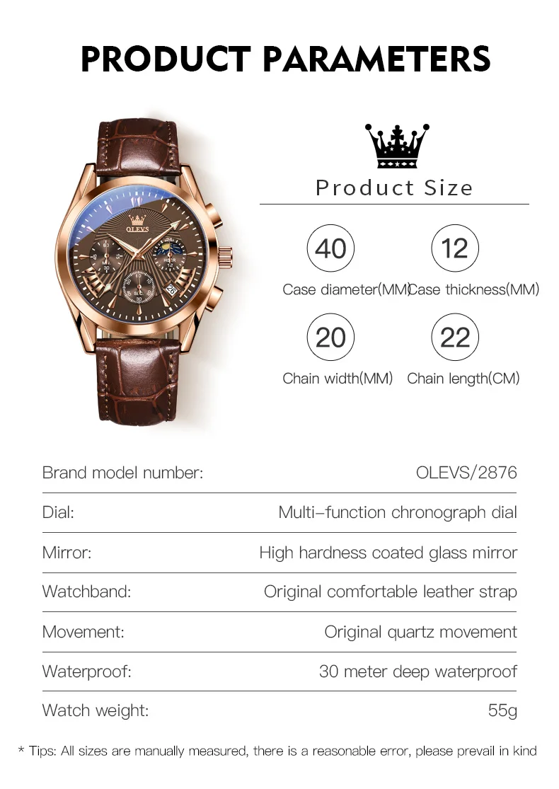 OLEVS 2876 Men’s Quartz Watch description image 6