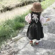 Новое Стильное платье-майка для маленьких девочек модные хлопковые льняные весенние платья для девочек 1-5 лет, HJ239