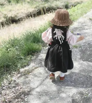 

2020 new style toddler girls vest dress fashion cotton linen spring girls dresses 1-5 years HJ239