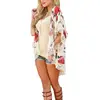 Women Floral Chiffon Blouses  Loose Shawl Kimono Cardigans Tops Boho Open Stitch Cardigan Shirts Beach Wear Blouse Summer ► Photo 3/5