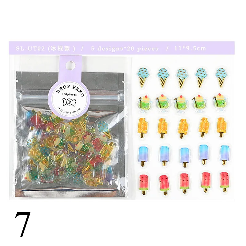 16-100pcs 70 шт./лот(1 пакет) DIY милые Kawaii Сердце Звезда липкие бумажные декоративные клеящиеся наклейки для украшения дома Фотоальбом Дневник - Цвет: 16-100pcs