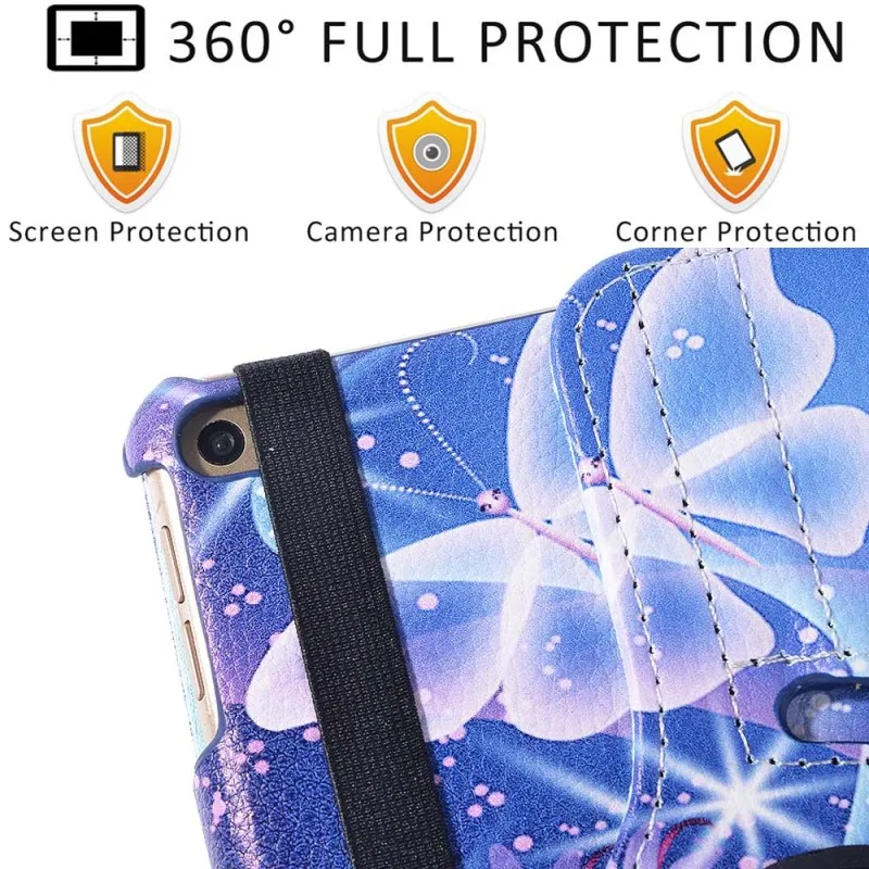 KK&LL For iPad mini 4 Mini 5 Tablet cover Rotating 360°with Auto Wake Up Sleep Flip Leather Stand C