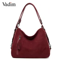 Vadim, высокое качество, сумка-хобо, женские сумки с кисточками, женские повседневные сумки, сумки с верхней ручкой, женская сумка на плечо, большая вместительность, Mujer