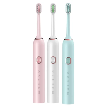 

Vibration Electric Toothbrush Waterproof USB Charging Smart Timer 5-Mode Vibration Brush Replacement Head