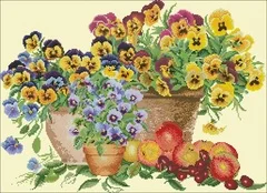 

NN YIXIAO Counted Cross Stitch Kit Cross stitch RS cotton with cross stitch Tg-2083 pansy