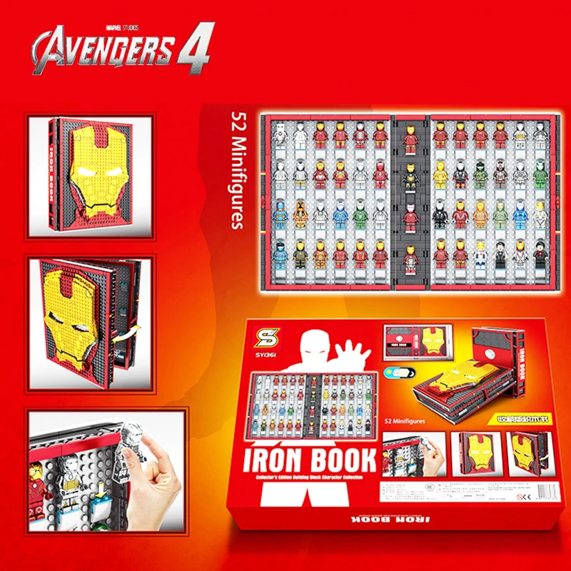 MOC Железный человек паук Коллекция Книга Marvel Мстители Строительные блоки кирпичи игрушки SY1361 SY1461 Xams подарки для детей